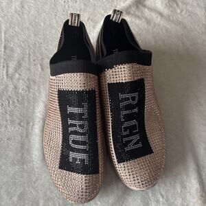 TRUE Religion Aurelia NUFLY Knit Rhinestone Slip-On Sneakers Women's 8.5